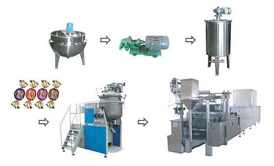Chaîne de production complètement automatique sucrerie de caramel faisant la machine fournisseur